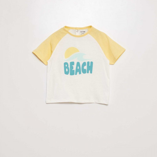 Ensemble short + t-shirt 'beach' - 2 pièces - Jaune