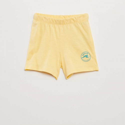 Ensemble short + t-shirt 'beach' - 2 pièces - Jaune