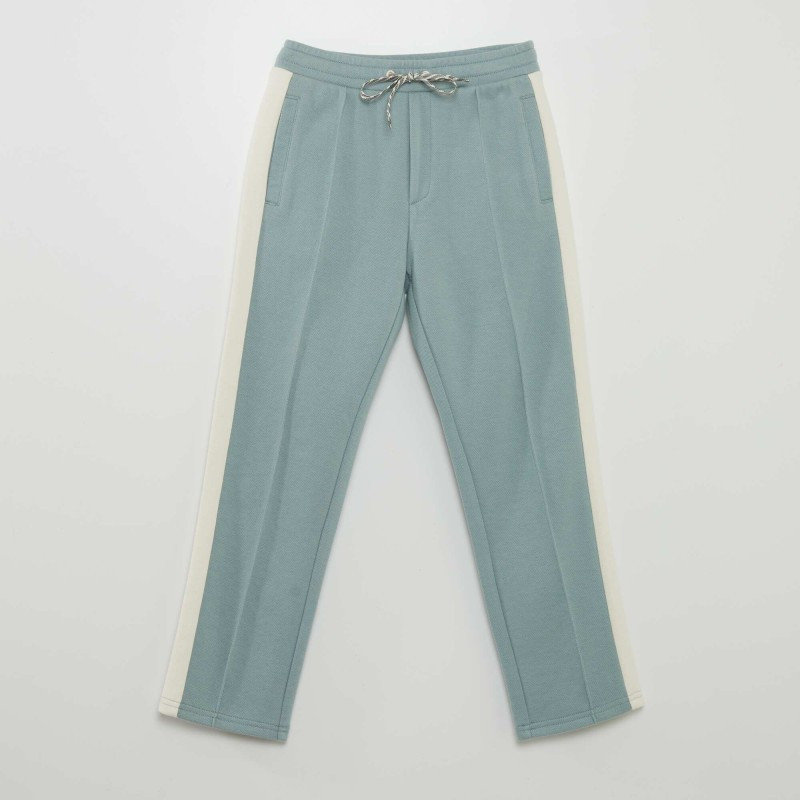 Pantalon de jogging en piqué de coton - Bleu gris