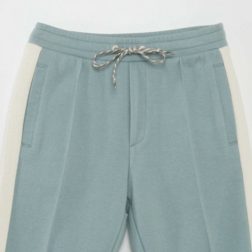 Pantalon de jogging en piqué de coton - Bleu gris