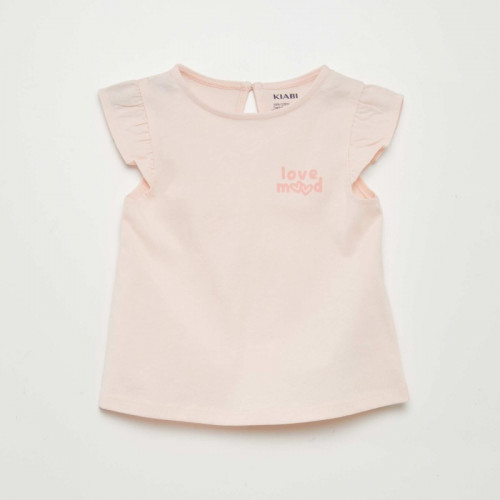 Ensemble t-shirt + short imprimé - 2 pièces - Rose pâle