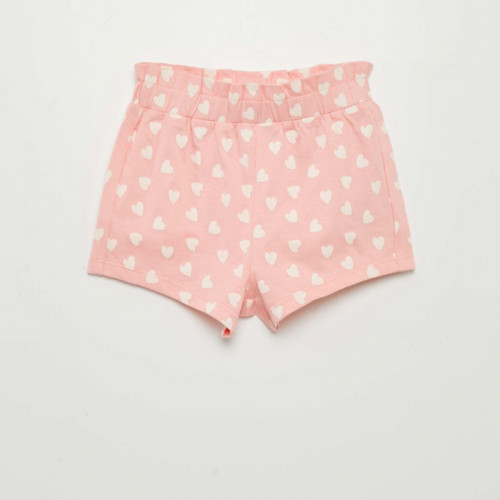 Ensemble t-shirt + short imprimé - 2 pièces - Rose pâle