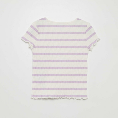 T-shirt en matière gaufrée - Violet