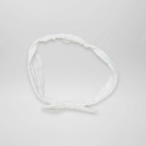 Bandeau pour les cheveux en broderies anglaises - Blanc