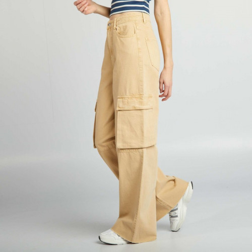 Jean multipoche wide leg - Beige