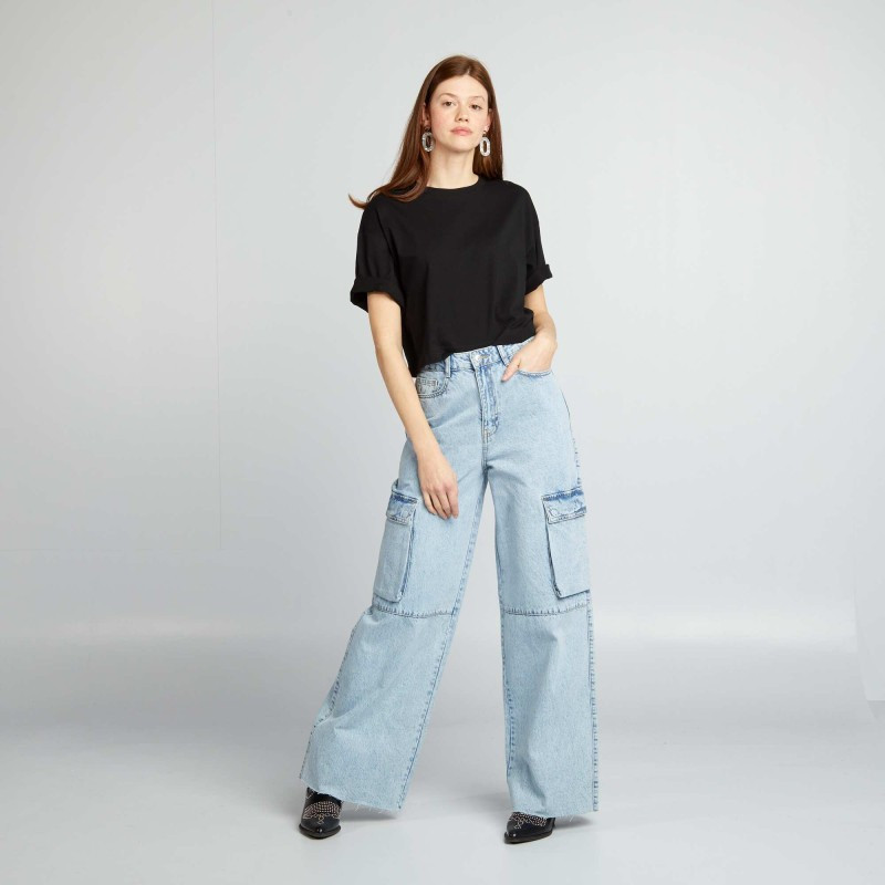 Jean multipoche wide leg - Bleu