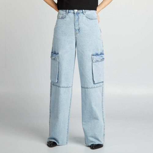 Jean multipoche wide leg - Bleu