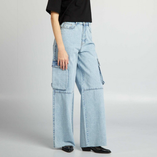 Jean multipoche wide leg - Bleu