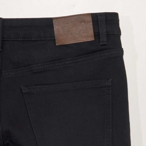 Bermuda slim en jean à 5 poches - Noir