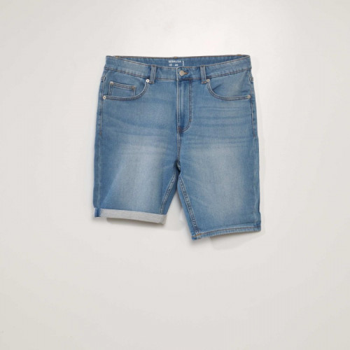 Bermuda slim en jean à 5 poches - Double stone