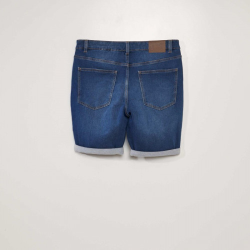 Bermuda slim en jean à 5 poches - Stone