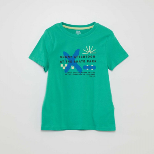 T-shirt à col rond avec imprimé - Vert