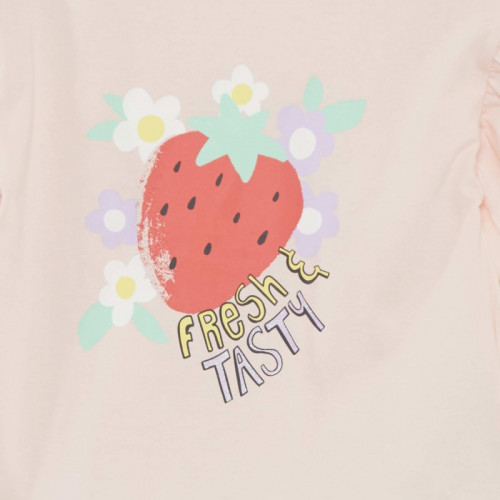 T-shirt imprimé 'fruits' manches courtes - Rose