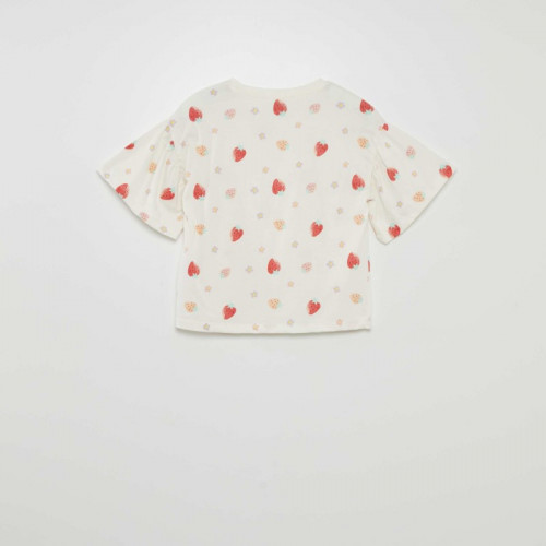 T-shirt imprimé 'fruits' manches courtes - Blanc