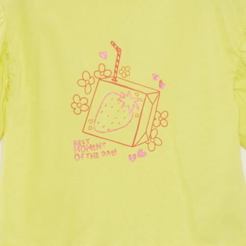 T-shirt imprimé 'fruits' manches courtes - Jaune