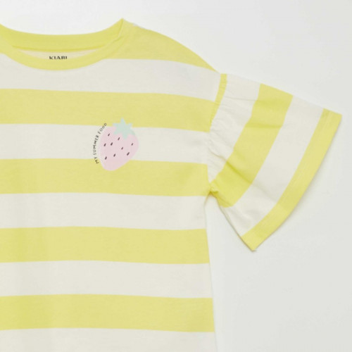 T-shirt imprimé 'fruits' manches courtes - Jaune