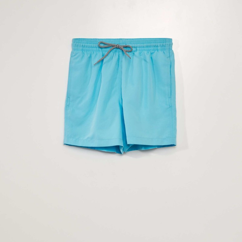 Short de bain uni - Bleu