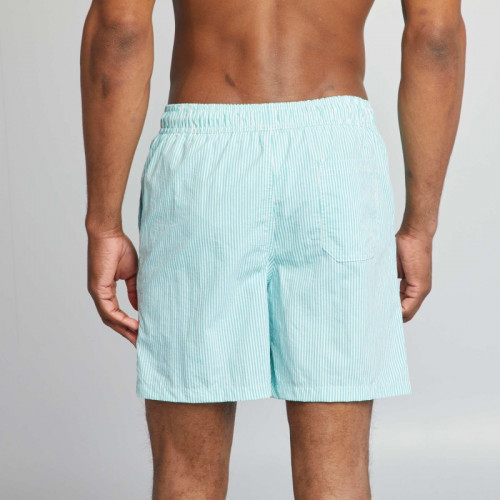 Short de bain rayé - Vert clair