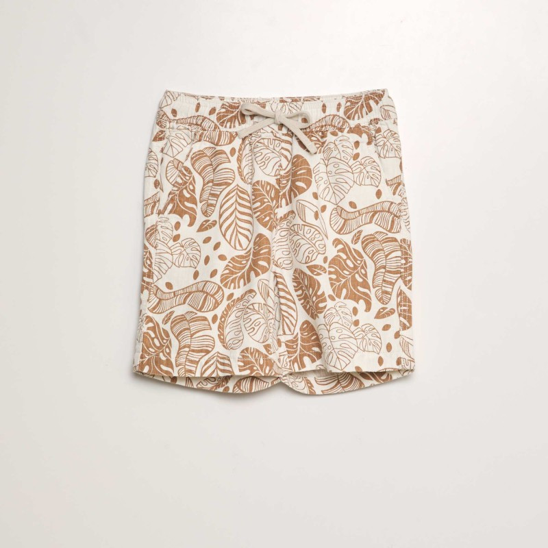 Short de bain imprimé - Beige