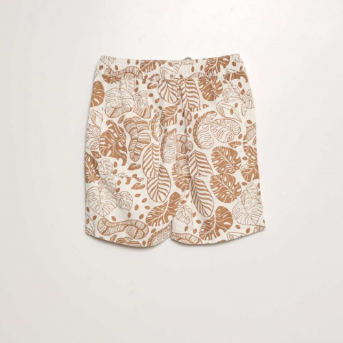 Short de bain imprimé - Beige