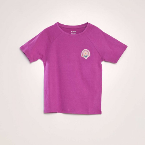 T-shirt en coton à col rond - Violet