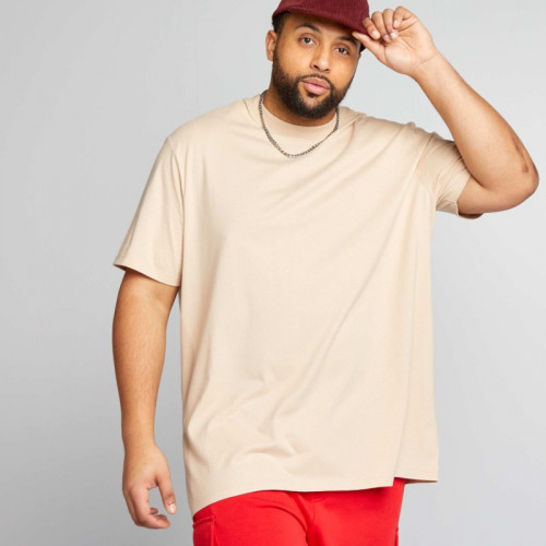 T-shirt stretch manches courtes - Beige