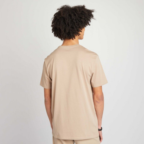 T-shirt en jersey à col rond - Beige foncé