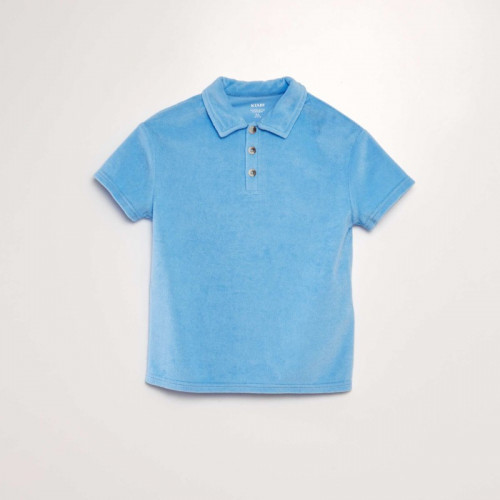 Polo uni en éponge - Bleu