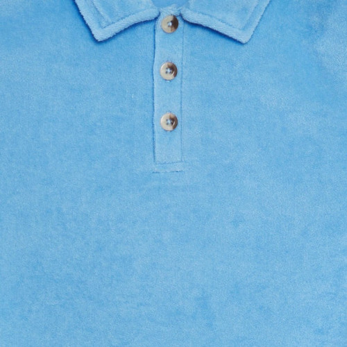 Polo uni en éponge - Bleu