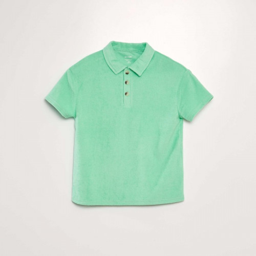 Polo uni en éponge - Vert