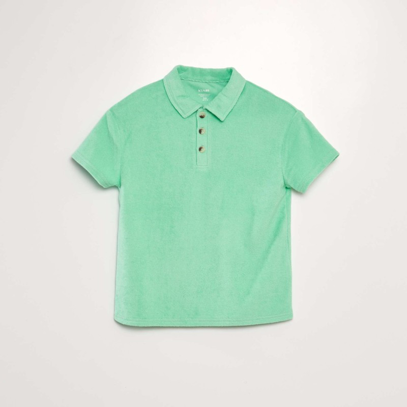 Polo uni en éponge - Vert