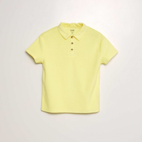 Polo uni en éponge - Jaune