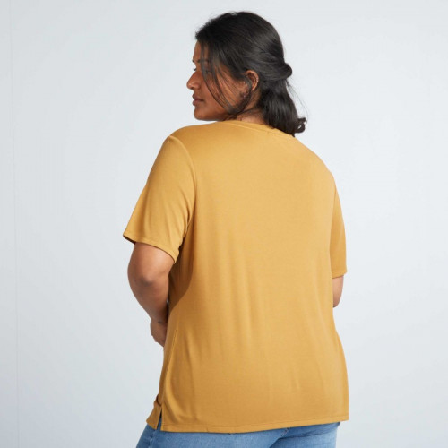 T-shirt manches courtes stretch - Jaune