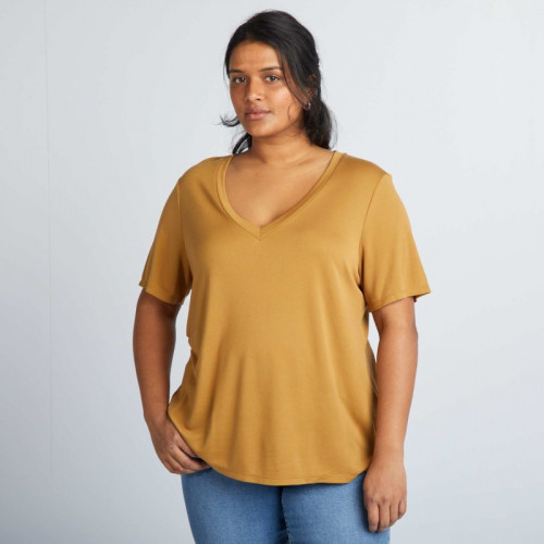 T-shirt manches courtes stretch - Jaune