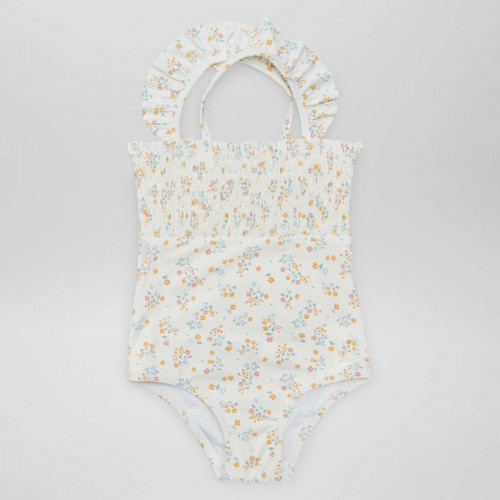 Maillot de bain smocké - 1 pièce - Fleuri