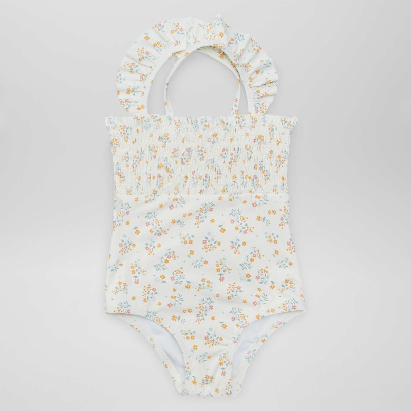 Maillot de bain smocké - 1 pièce - Fleuri