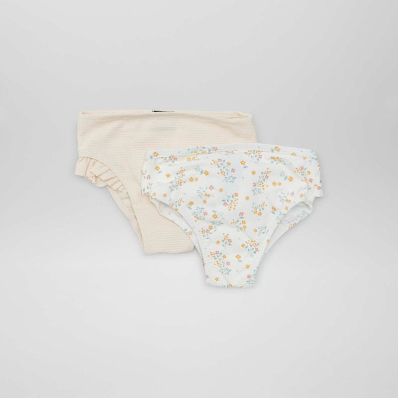 Lot de 2 culottes de bain à volants - Blanc