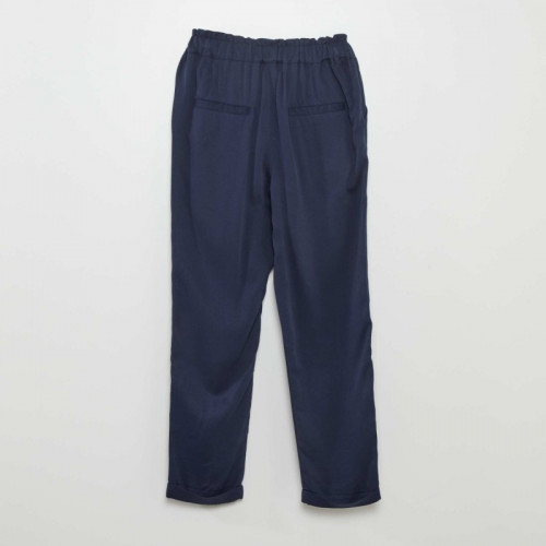 Pantalon chino fluide à nouer - Bleu