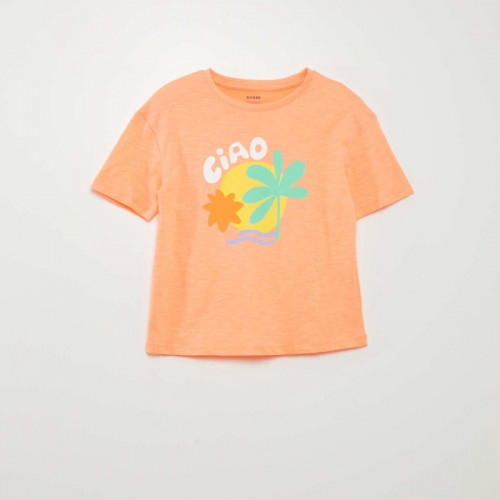 T-shirt en jersey imprimé - Orange