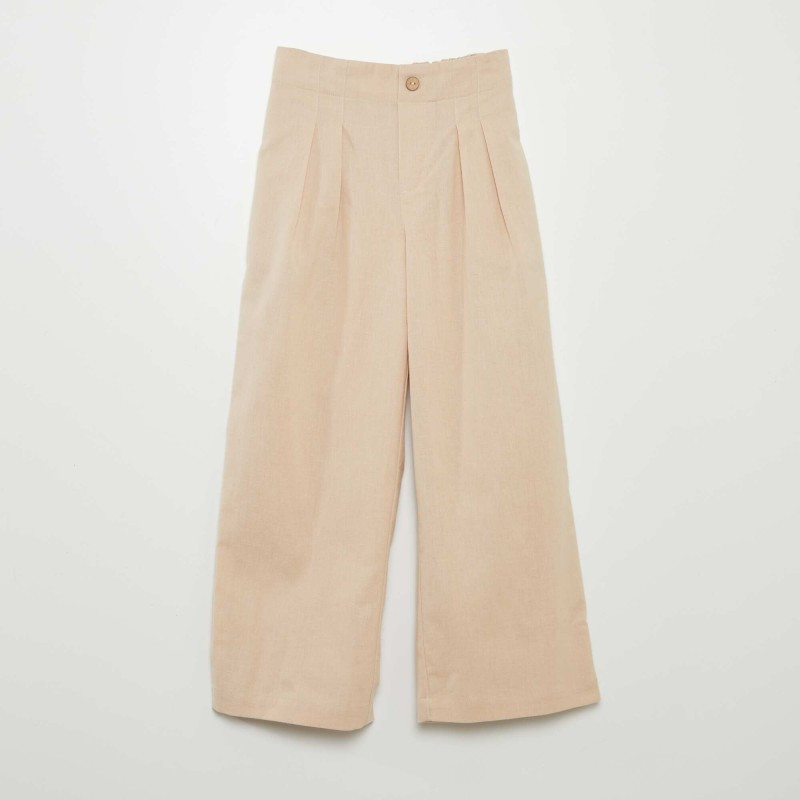 Pantalon large uni - Beige