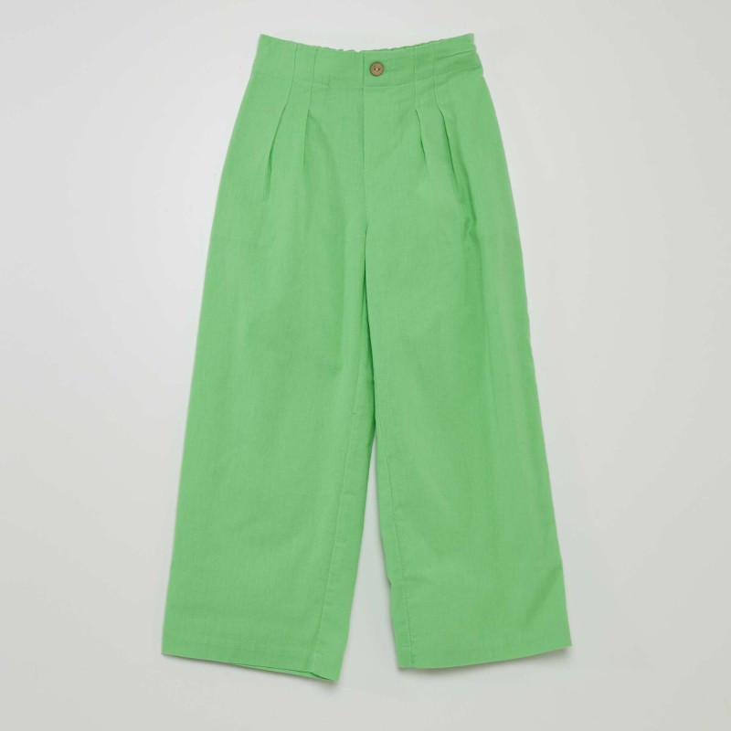 Pantalon large uni - Vert