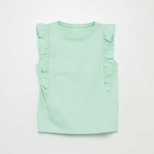 T-shirt en jersey avec volants - Vert