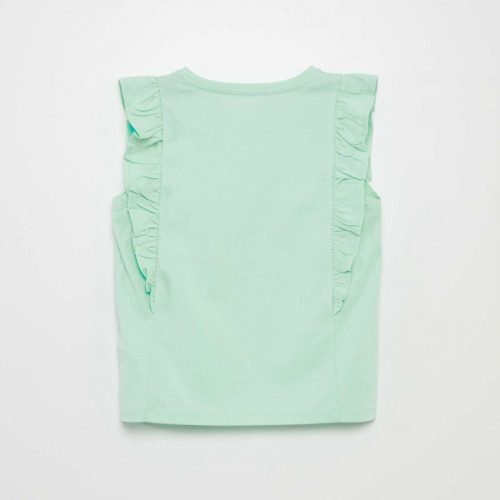 T-shirt en jersey avec volants - Vert