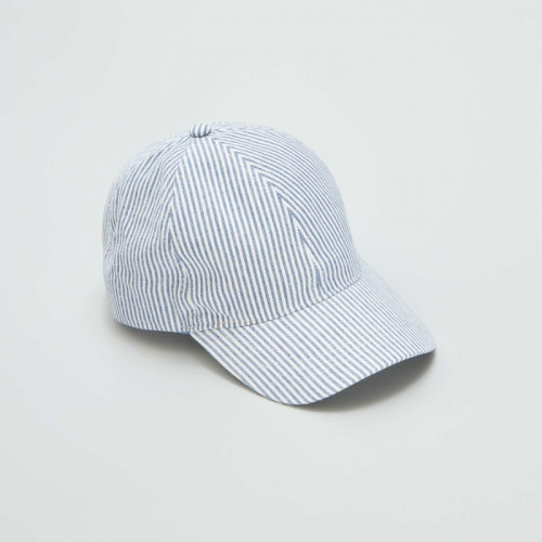 Casquette en toile rayée - Bleu