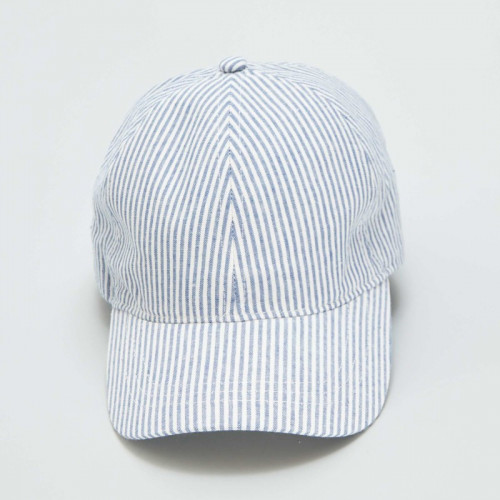 Casquette en toile rayée - Bleu