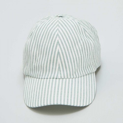 Casquette en toile rayée - Bleu