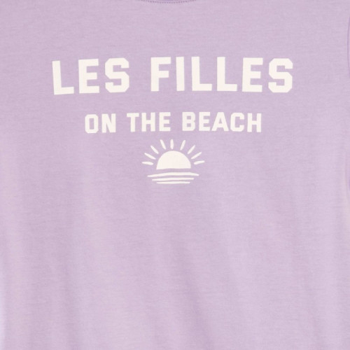 Lot de 2 tee-shirts à message - Violet/blanc