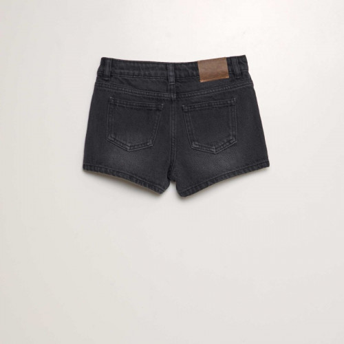 Short en jean classique - Noir