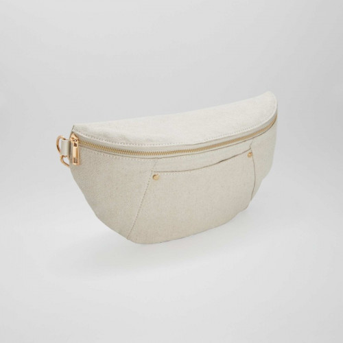 Sac banane effet lin - Beige