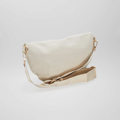 Sac banane effet lin - Beige